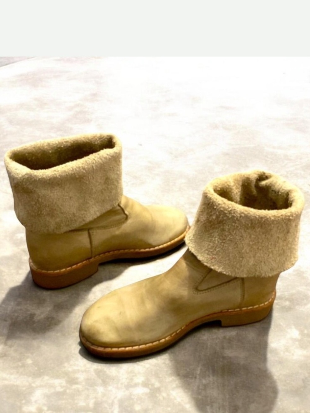 ROOTS  Tan Rollover Midi Boots APPROXIMATELY Size 6.5